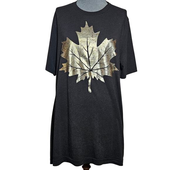 Brown Gold Maple Leaf Graphic Tee Size XL - Picture 1 of 3
